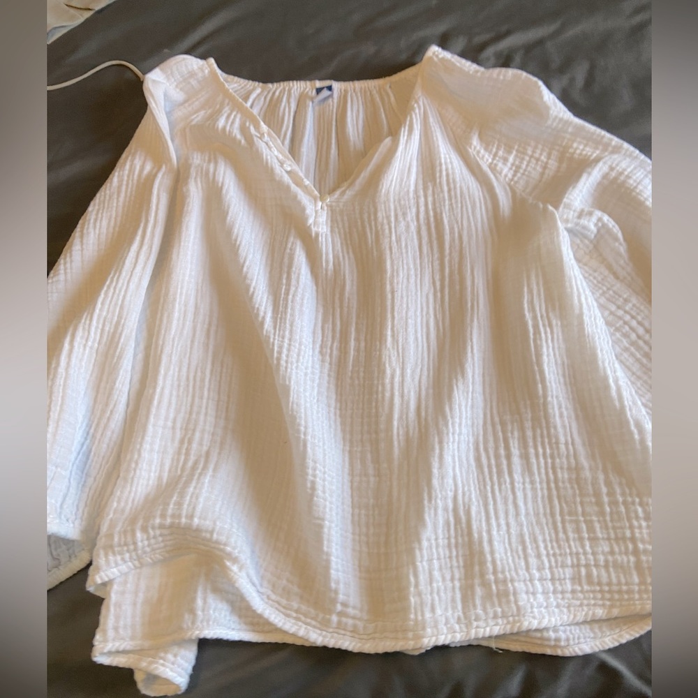 2- poet/boho top. 1-white 1-black